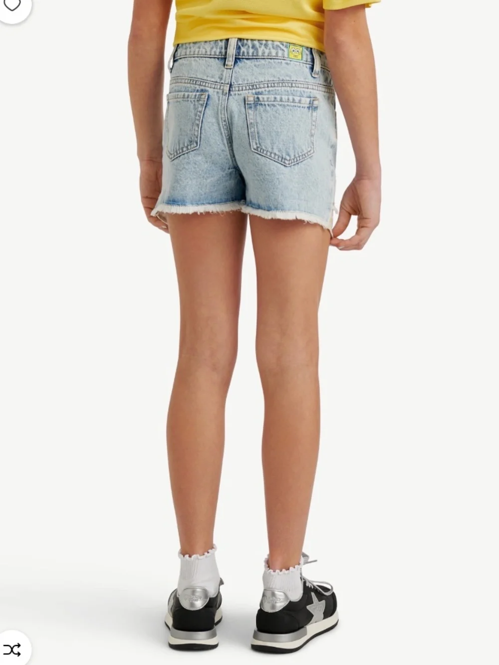 SpongeBob Girls Justice Light Wash Blue Denim Sequin Shorts Size10 NWT